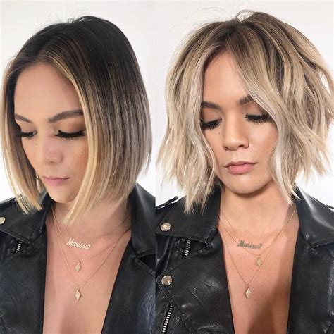 Hair cut ideas for women - Go short with a fashionable mushroom haircut for brunettes to enhance the bowl cut shape. The brunette tones sit perfectly against the strong textured line. When the sides are undercut they remove the bulkiness at the round of the head, keeping a feminine silhouette. Instagram @hair_studio7_estilistas.